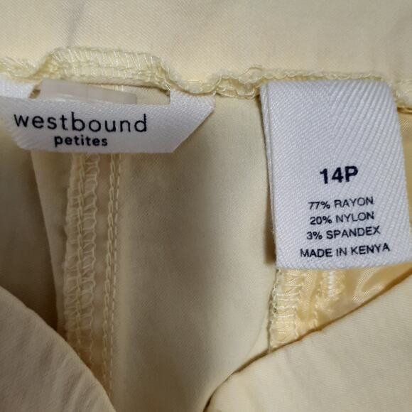 Westbound Women's Yellow Petite Pants 14P Rayon Nylon Spandex Stretch - Picture 5 of 5